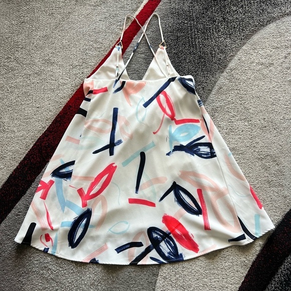 Stylestalker Artsy Print White Slip Shift Mini Dress - Picture 3 of 3